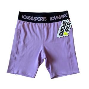 New Love & Sports Lilac Light Purple Bike Shorts Small